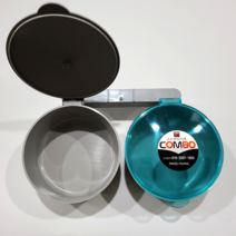 (콤보 2) 신형 붕어미끼통 떡밥그릇 어분그릇 투명뚜껑덮개 더블 좌대낚시그릇 글루텐 민물