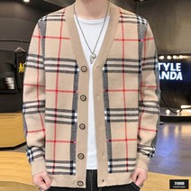 가바바 남성 가디건 남성도 귀여워지는 체크무늬 캐주얼 스웨터 G56408