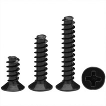 M2.6 블랙 100개 접시머리 셀프 태핑 나사 탄소강 미니 크로스 카운터 성크 헤드 볼트, M2.6 (100pcs), 8mm