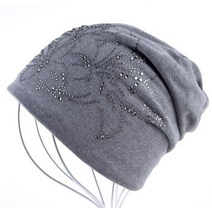 여성 비니 보닛 가을 겨울 모자 힙합 모자 여성용 꽃 라인 석 모자 Beanies Balaclava Womens Skullies