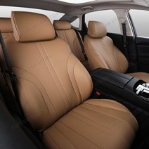 자동차커버 휠캡 자동차덮개 바디커버 타이어커버 범퍼커버 현대 제네시스 G80 자동차 시트 풀 서라운드 맞춤형 나파 가죽 패턴 PVC 인테리어 액세서리, 6.Light Brown - G80 - Full Sur