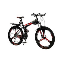 접이식 오프로드 산악 자전거 MTB 24단 24 26 27.5인치, 26인치, 블랙앤화이트