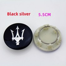 호환 마세라티 그란투리스모 콰트로포르테 지브리 르반테 GT 휠 센터 캡 엠블럼 배지 스타일링 액세서리, 11.4PCS Black Silver