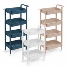 다용도 집안 수나납 트롤리 이동식 수납장 3단 4단 자취방 필수품, 모노톤핸드무빙카트(4단핑크)