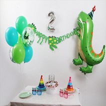 굿벌룬 홈파티세트 공룡생일파티 가랜드 숫자풍선 풍선다발스탠드 다이노 공룡풍선, 5번, 핑크(소)