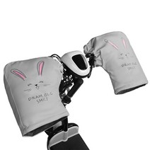 전동 킥보드 방한 방수 장갑 토시 스쿠터 전기 자전거 방한 겨울 핸드커버 겨울용품 항공배송, 그레이핸들커버-토끼 새끼