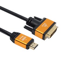 넥시 NX737 HDMI2.0 to DVI 골드메탈 케이블 1m/4K 30Hz/NX-HD20DVI-010/노이즈 필터/DVI-D듀얼 (