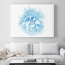 셀러허브 크리스탈 블루 모란 No1 생동감 넘치는 모란 꽃 액자 40호, 정사각형(80x80cm)／캔버스액자(옆면연장)