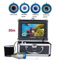 수중촬영 수중카메라 방수 다이빙 카메라 어군 탐지기 수중 카메라 더블 램프 30leds 7inch 15m 30m 50m ip68 방수 얼음바다강 낚시 검색 어군 탐지기, 30leds 케이블 30m