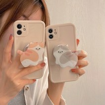 핸드폰 그립 톡 귀여운 고양이 휴대폰 스마트톡 핑거그립 거치대, 치즈냥이(오렌지)