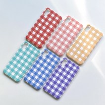[아미스타드] 깅엄 체크 무늬 슬림 하드 / 터프 케이스 ( 24 color )