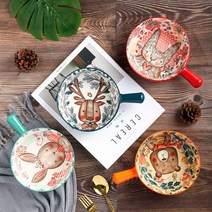 시크라이프 손잡이 라면 그릇 도자기 앞접시 면기 파스타볼 4종세트 [전국최저가_당일출고], 동물세트