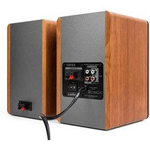 Edifier R1280T 액티브 북셀프 스피커 쌍 - PC 스튜디오 모니터용 2.0 액티브 스피커 시스템 스피커 - 42와트 RMS - 브라운-35387, 하얀색, Bluetooth 및 디지털 입력 없음, 하나의