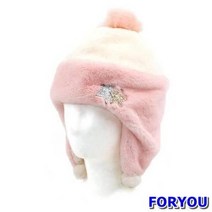 ForU904 화이트 스완 퍼모자 복슬복슬 귀달이모자 아동털목도리 아동겨울털목도리