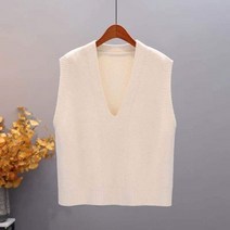 여성 여름 니트 조끼 뷔스티에 뜨개 베스트 스웨터 봄 가을 새로운 민소매 v 넥 솔리드 컬러 캐주얼 느슨한 탱크 풀오버 탑 한국 옷