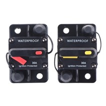 12-42V DC 자동 방수 회로 차단기 30A 100A AMP 퓨즈 리셋 자동차용 보트용, 02 yellow button_04 80A