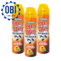 (주)삼현제약 애니킬라 에프에어로솔 파리 모기 바퀴 제거 스프레이 400ml(레몬향), 5개, 400ml