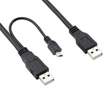 AxGear USB 2.0 수 - 미니 5핀 Y 케이블 데이터 및 하드 디스크 드라이브용 전원 587652