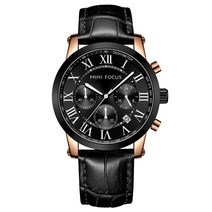 미니포커스 남성 가죽밴드 크로노 손목시계 MF0415G04