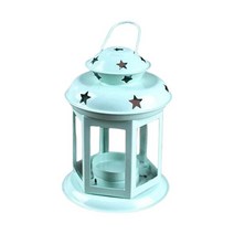 남포등 호롱불간단한 유럽 스타일 단철 성 캔들 홀더 중공 바람 랜턴, 02 Green, Green
