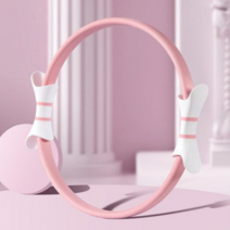 까마느 요가링 필라테스링 써클링 코어링 요가용품 홈트레이닝 기구 골반 허벅지 강화 산후 훈련 스트레칭, 핑크