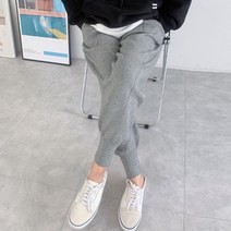 애플망고샵 여성 겨울 데일리 니트 조거 밴딩 팬츠 무지 긴 따뜻한 바지