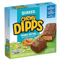 Quaker 퀘이커 츄이 딥스 그래놀라 바 피넛 버터 30g x 6바 프로틴바 Chewy Dipps, 6피스