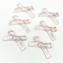 10 개/몫 34x20 미리메터 나비 넥타이 모양 비즈 AB 컬러 아크릴 보석 만들기 DIY 액세서리, 07 Pink