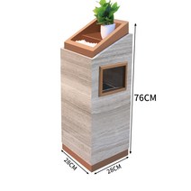 호텔 로비 쓰레기통 재떨이 스테인레스 대리석 엘리베이터 입구 쇼핑몰 휴지통 내부 수거함, 밝은 갈색 대리석