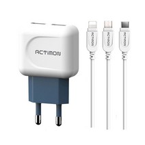 비바워크 2.1A 빠른 충전 USB 2포트 어텝터 + 1.2m 케이블 가정용 충전기 아이폰 갤럭시 LG, 5핀(갤럭시.LG 구형)
