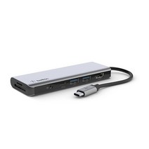 Belkin USB C 허브 7-in-1 멀티포트 어댑터 독 4K HDMI USB-C 100W PD 패스스루 충전 USB A 포트 2개 맥북 프로 에어 아이패드 프로, 5-in-1 USB-C Hub