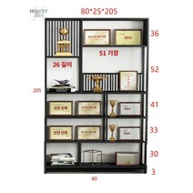 철제 진열장 선반 트로피 장식장 캐비닛 메달, 블랙80*25*205