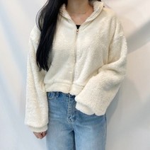 VANANA2 자체제작 여성 보아 양털 후리스 크롭 자켓 집업