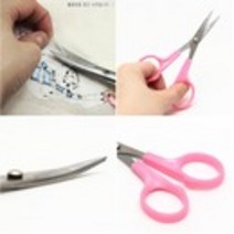 핑크 아플리케 자수가위/길이) 약 12cm, 길이) 약 12cm