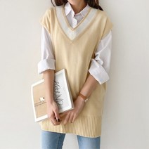 [바보사랑] 너와나의 루즈핏 브이넥 베스트(knit539)