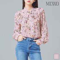 미쏘 플라워 리본 블라우스_MIWBLA243B-T