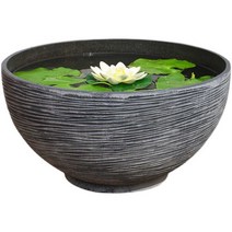 수반 미니 연못 수경 베란다 연꽃 어항 조경 소품, 샌드 컬러 M사이즈(직경 40cm) 플라스틱 바닥에 구