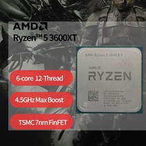 AMD Ryzen 5 3600XT 3.8 GHz 6 코어 12 스레드 CPU 프로세서 7NM 95W L3 = 32M 100-000000281 소켓, 한개옵션0