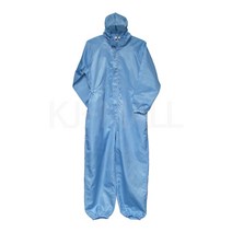 KJ 방진복 후드원피스 제전복 무진복 제전방진복 클린복 크린룸 반도체 정전기방지 작업복 모자원피스, 스카이블루-XL(100), 1개