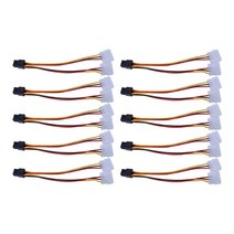 10pcs/set dual molex 4 핀에 하나의 PCI-E 6 핀 파워 커넥터 Y 어댑터 케이블, 검은 색