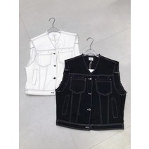 카라 숏 진청 진주 손예진 40대 야상 민소매 데님 베스트 자켓 청 조끼 한지민 브이넥