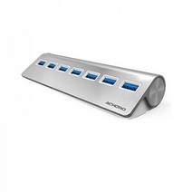 ACHORO 아초로 7 포트 USB 3.0 허브 - 삼각형 알루미늄 합금 고속 익스팬더 PC iMac MacBook Windows 데스크톱 등과 호환, Silver