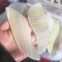 도자기괄사 얼굴마사지기구 2pcs 천연 아프간 옥 구 아슈 스크레이퍼 페이스 마사지 구아샤 보드 페이셜 바디 침술 요법 스파 스톤 마사지 도구, 잎