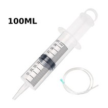 오일주입기 60/80/100/150ML 주사기 100cm 튜브 대형 플라스틱 측정 유체 오일 흡입 영양소 리필 물, 03 1pcs 100ML