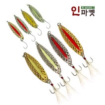 아연큐빅스푼 루어 낚시 스푼 송어 배스 쏘가리 미끼, 아연큐빅스푼15g 야광골드