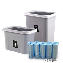 민스리빙 주방 걸이형 음식물 쓰레기통 소 + 대 봉투 100매, 음식물-(오픈그레이)