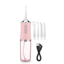 구강세척기 물치실 구강 Irrigator 키트 휴대용 치과 물 Flosser USB 충전식 워터 제트 치실 치아 4, 05 pink-no box