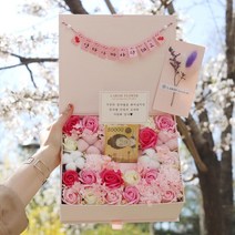라봄플라워 어버이날용돈박스 부모님 플라워 반전 선물 용돈상자 현금선물, 핑크박스L-퍼플꽃-사랑합니다