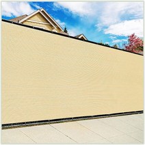 가림막 울타리 전원주택 펜스 ColourTree 91.4 x 304.8cm(3 10피트) 발코니 난간 쉐이드 패브릭 데크 프라이버시 스크린 방수포 식물 온실 그물 메시 천 베이지, 3 x 10, Beige