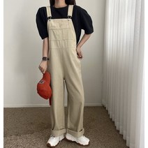 에이치스 비율좋아보이는 귀여운 루즈핏 오버롤 롱 멜빵팬츠